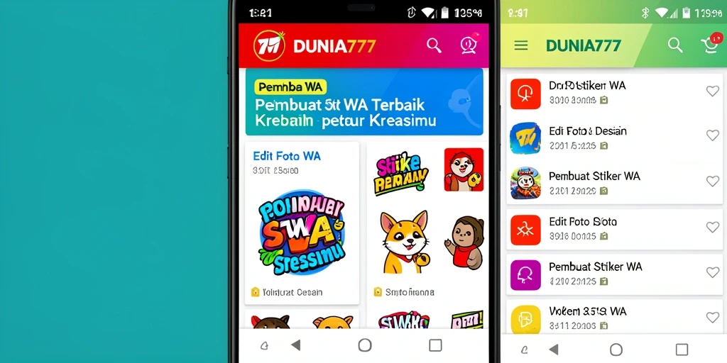 Antarmuka DUNIA777 untuk membuat stiker WA yang menarik.