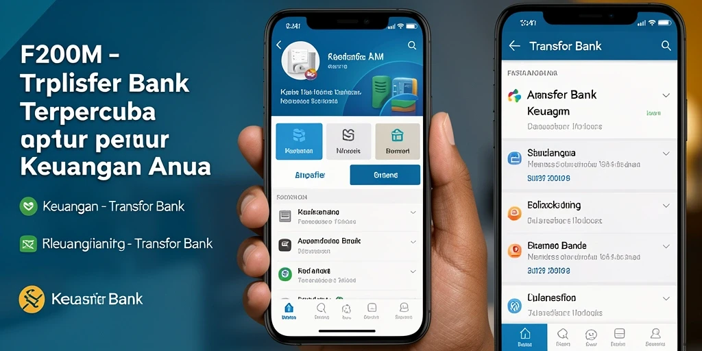 Antarmuka utama F200M yang sederhana dan efisien untuk Transfer Bank.