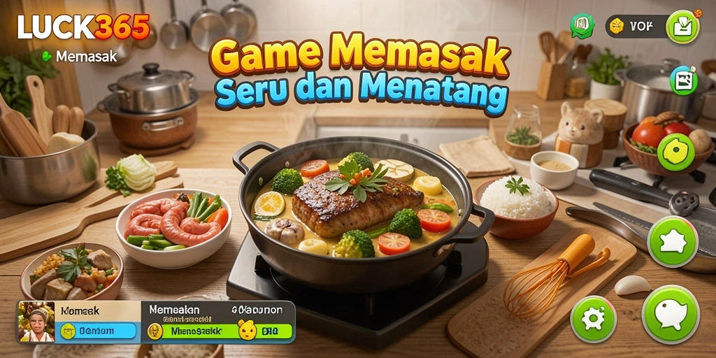Antarmuka LUCK365 menampilkan variasi resep memasak yang menarik.