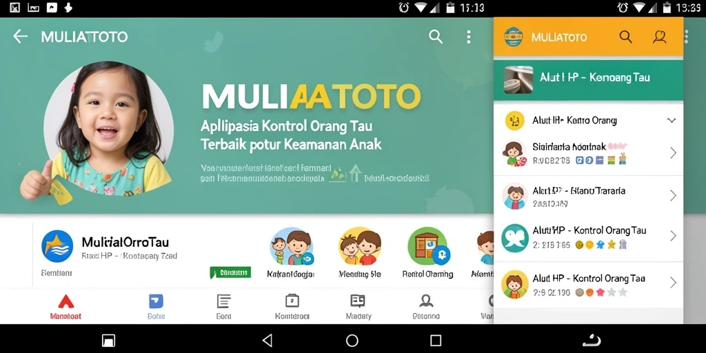 Antarmuka aplikasi MULIATOTO untuk kontrol orang tua yang intuitif.