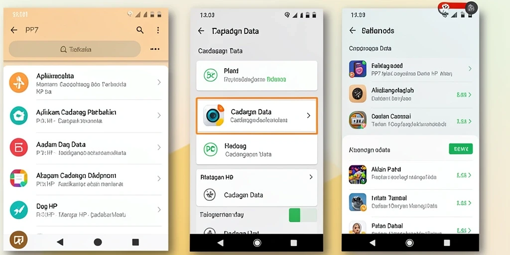 Tampilan antarmuka PP7 untuk cadangan data yang sederhana dan intuitif.