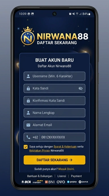 Cara Daftar Akun Baru di nirwana88 untuk Android